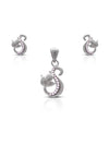 Beautiful Swan Design Silver Pendant Set