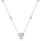 92.5 Sterling Silver Love Shine  Heart Shape Gold Plated Chain Necklace