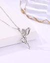 92.5 Sterling Silver Guardian Angel Chain Necklace with Charm